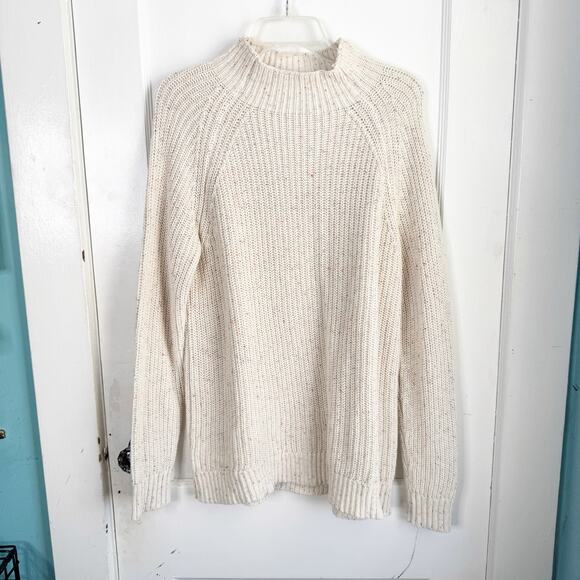 Style & Co Funnel Neck Tightly Knit Confetti Sweater Cotton Feminine Size Large - Picture 1 of 13
